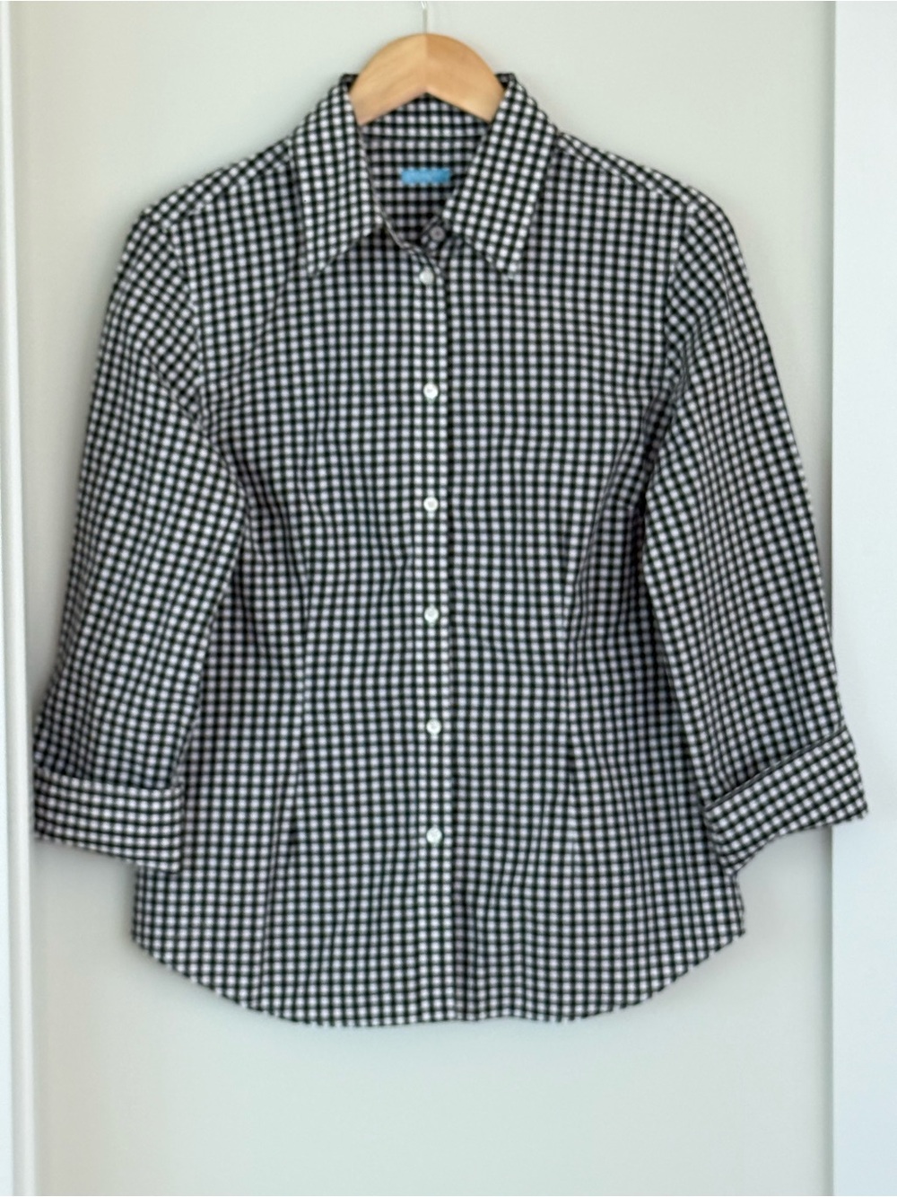 J. McLaughlin Black & White Gingham Shirt.  Women’s Size 8 NWT